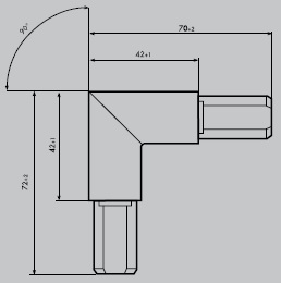 Eckverbinder aus Edelstahl 1.4301 geschliffen | Eckverbinder eckig 90° | für Einfassprofil E 20/30
