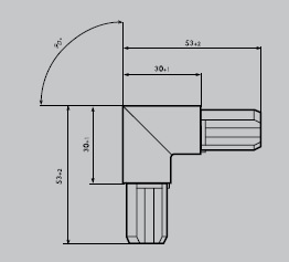 Eckverbinder aus Edelstahl 1.4301 geschliffen | Eckverbinder rund 90° | für Einfassprofil R 18