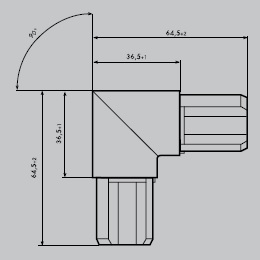 Eckverbinder aus Edelstahl 1.4301 geschliffen | Eckverbinder rund 90° | für Einfassprofil R 27